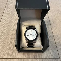 BRIGHTON Brooklyn Black And Silver Watch - Women’s 41mm Stainless Heart Accent