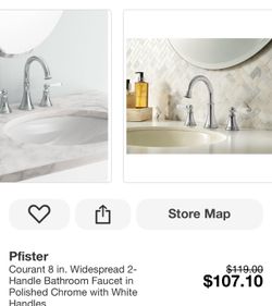 Pfister Courant 8 in. Widespread 2-Handle Bathroom Faucet in Polished Chrome with White Handles