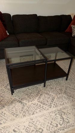 Glass / wood coffee table