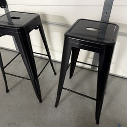 Black Metal Bar Stools 