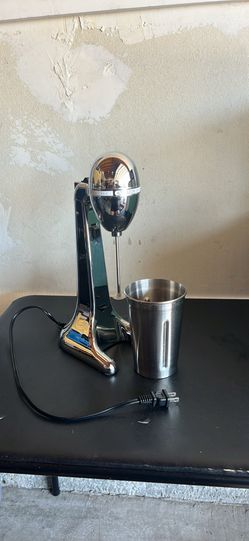 Hamilton Beach DrinkMaster Drink Mixer, Milkshake Maker & Milk Frother with Steel Cup, 28 oz, Chrome