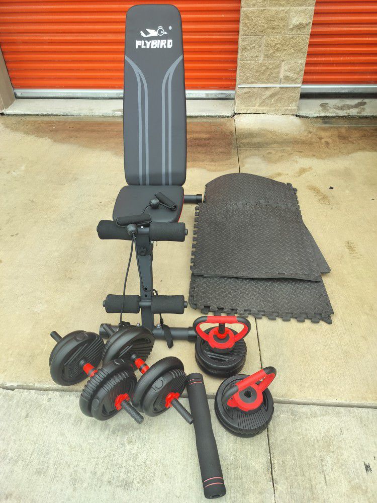 FLYBIRD Weight Bench Set in Like New Condition 