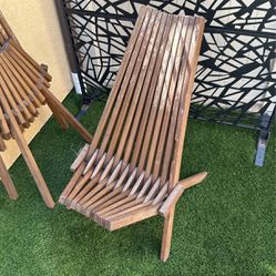 2  wooden backyard chair