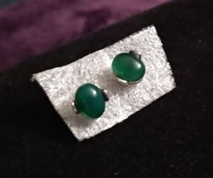 Natural GREEN AGATE Earrings
