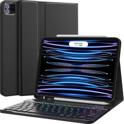 CHESONA for iPad Air 11 Inch Case with Keyboard M3/M2 (2025/2024), Rechargeable Wireless Keyboard, Detachable - Pencil Holder, for iPad Pro 11 (4th/3r