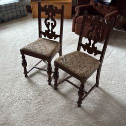 Antique Solid Wood Chairs - Set Of 4 Available 