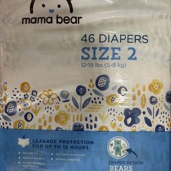 2 Box “Mama Bear” Diapers Size 2. 46x2pcs. New, never been open!
