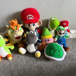 Lot of 9 super mario bros plushies