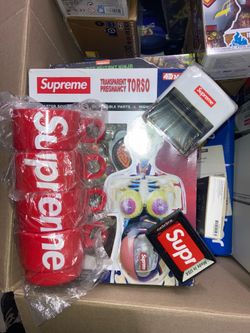 Supreme Stacking Cups, Supreme Female Torso, Supreme Lighter and “Dont ask me for shit stamp” $200
