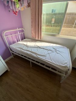 Twin Bedframe And Mattresses