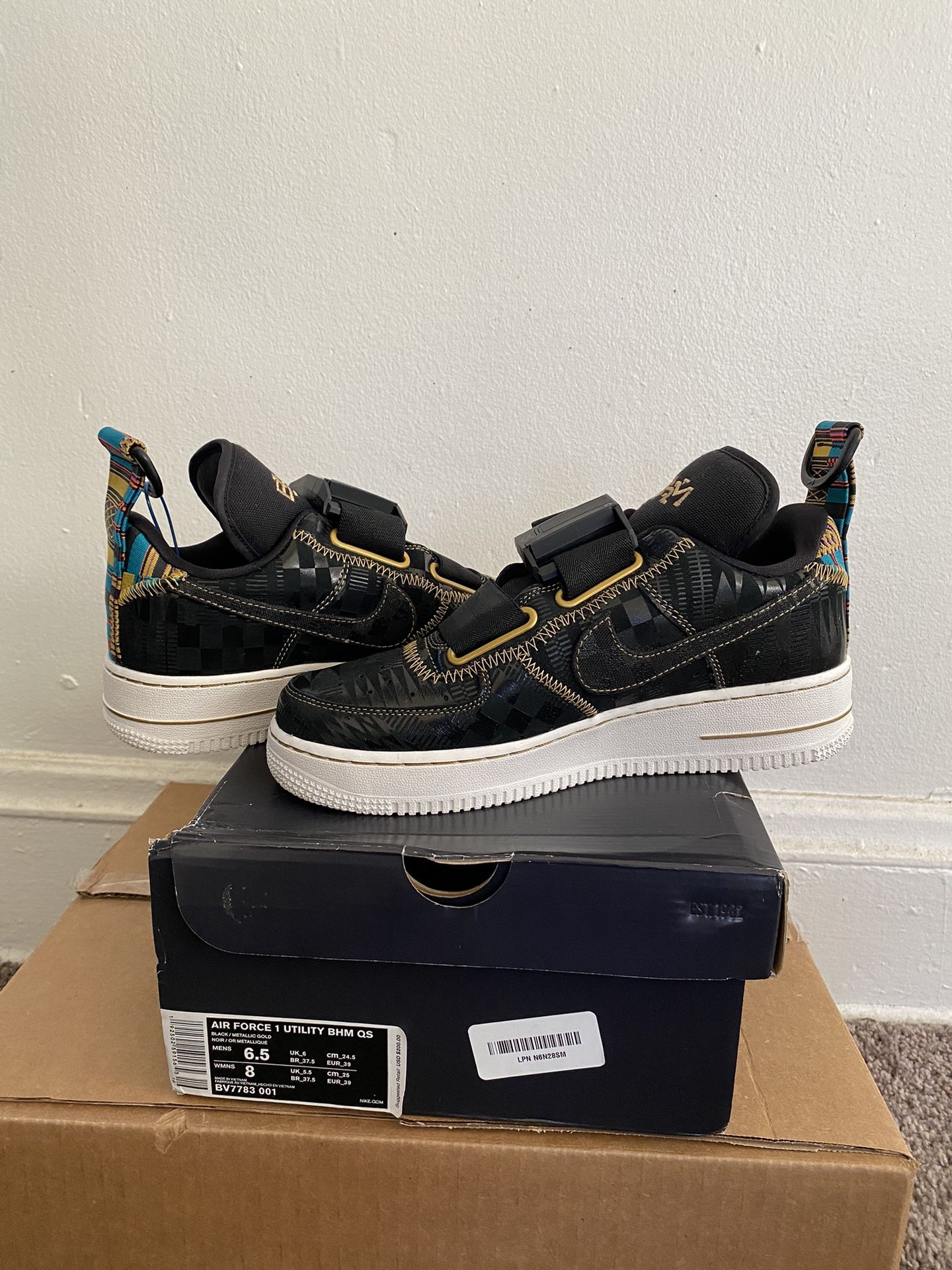 Af1 BHM Size 8 Women’s New With Box