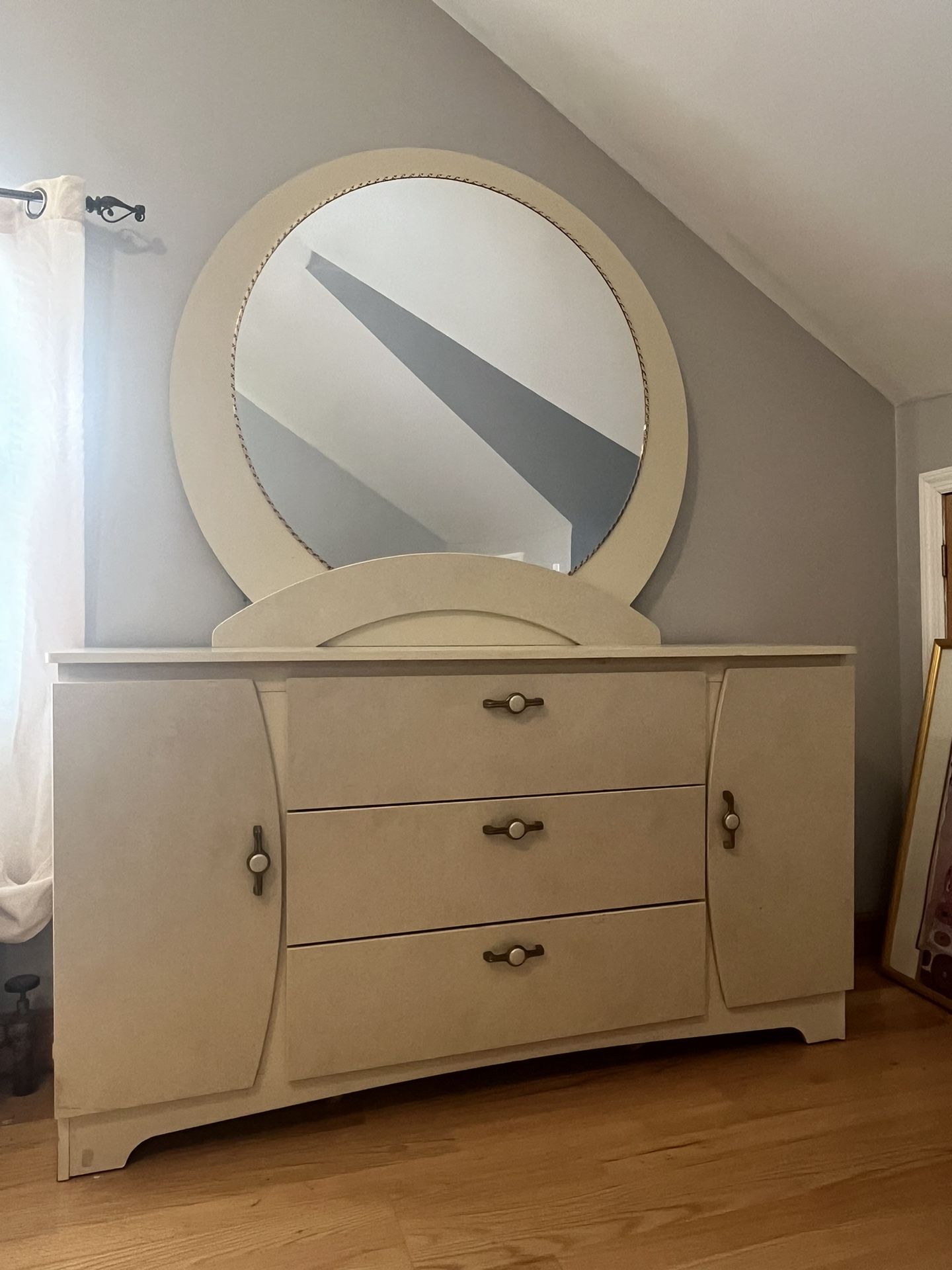 Two Dressers, One With Mirror