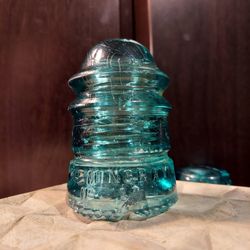 Vintage Hemingray Aqua Blue Glass Insulator