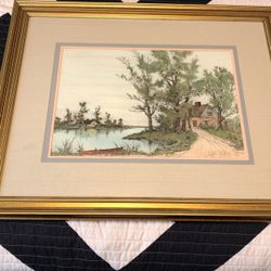 Creative arts, glass under glass, vintage, print, professionally framed