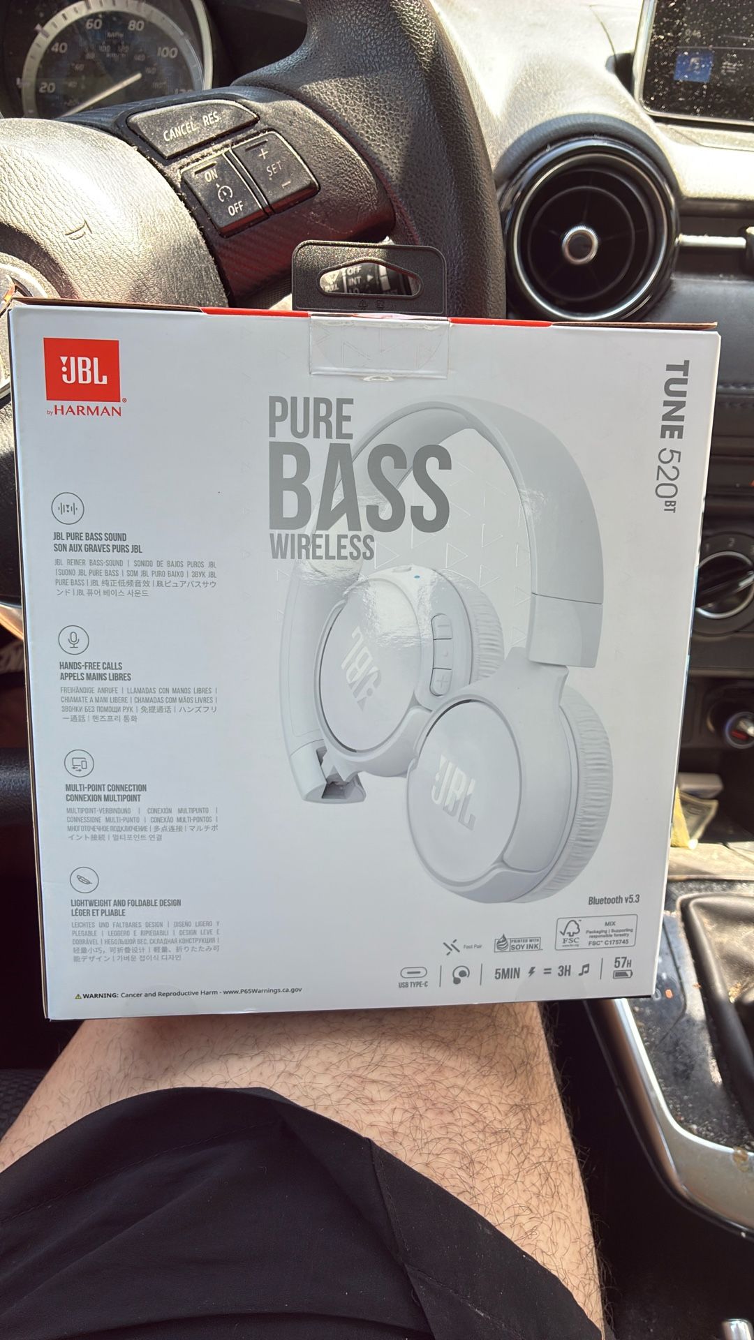 JBL PURE BASS WIRELESS TUNE 520 BT HEADPHONES