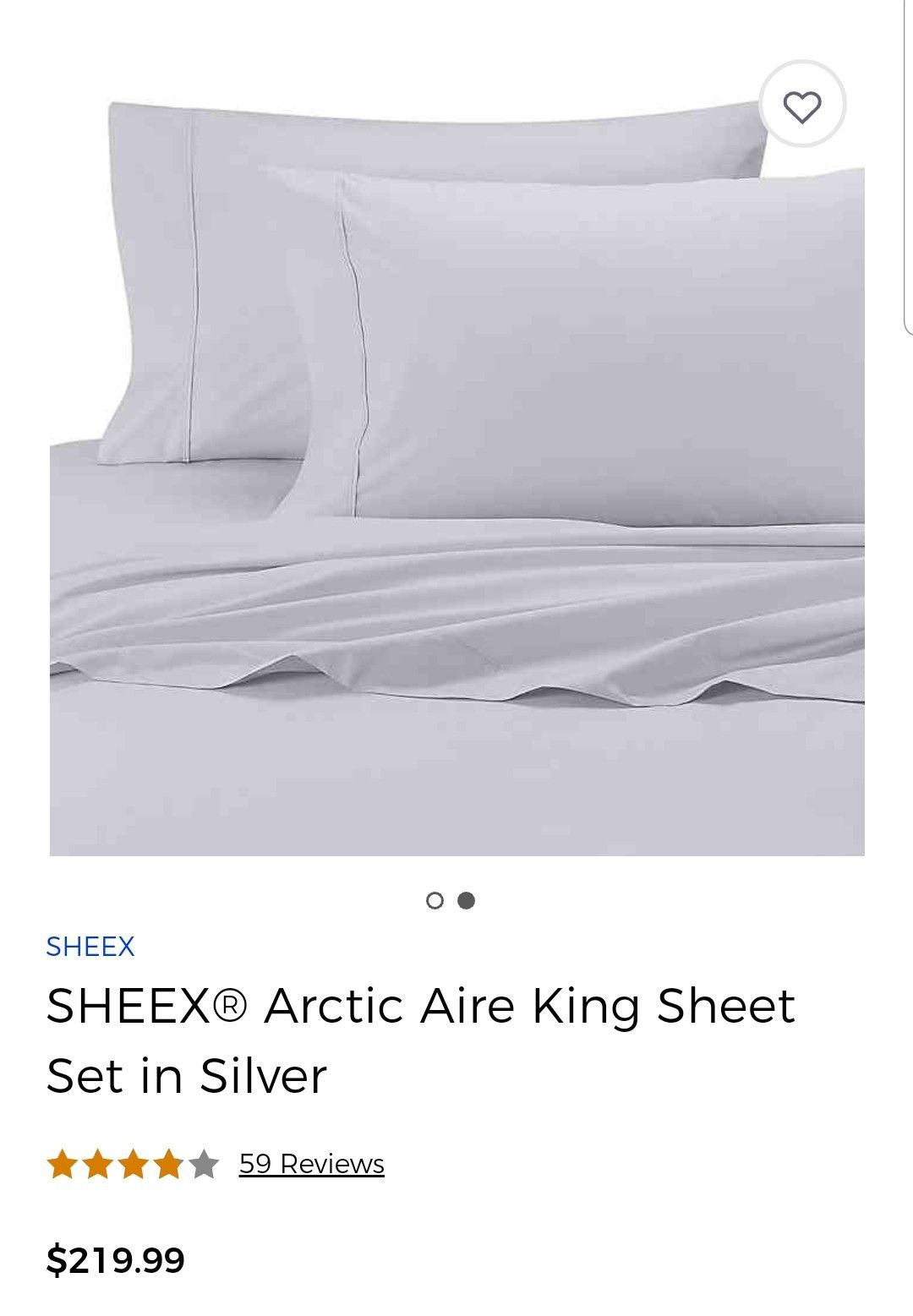 Sheex Arctic Aire - Silver King Sheets