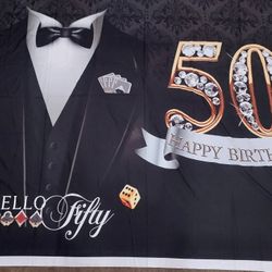 50th Birthday 2 Backdrop