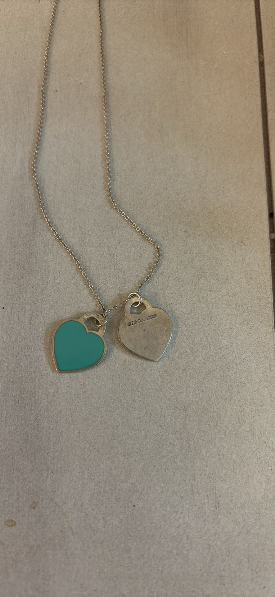 Authentic Tiffany & Co Sterling Double Heart 18” Necklace