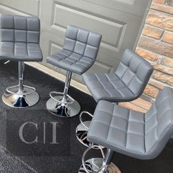 New 4 Gray Bar Stools 