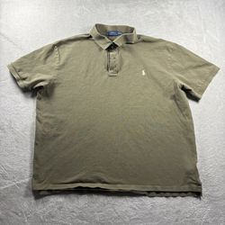 Polo Ralph Lauren Polo Shirt 3XB Big Tall Olive Green Classic Short Sleeve #3F