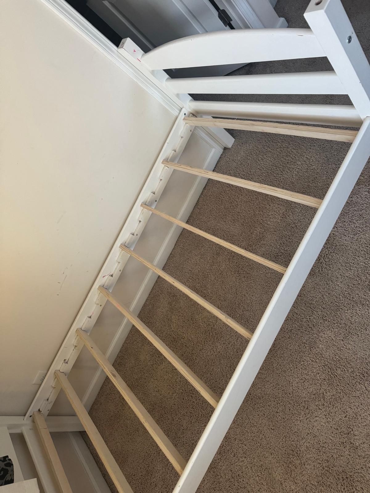 White Twin Bed Frame for Sale – Good Condition!
