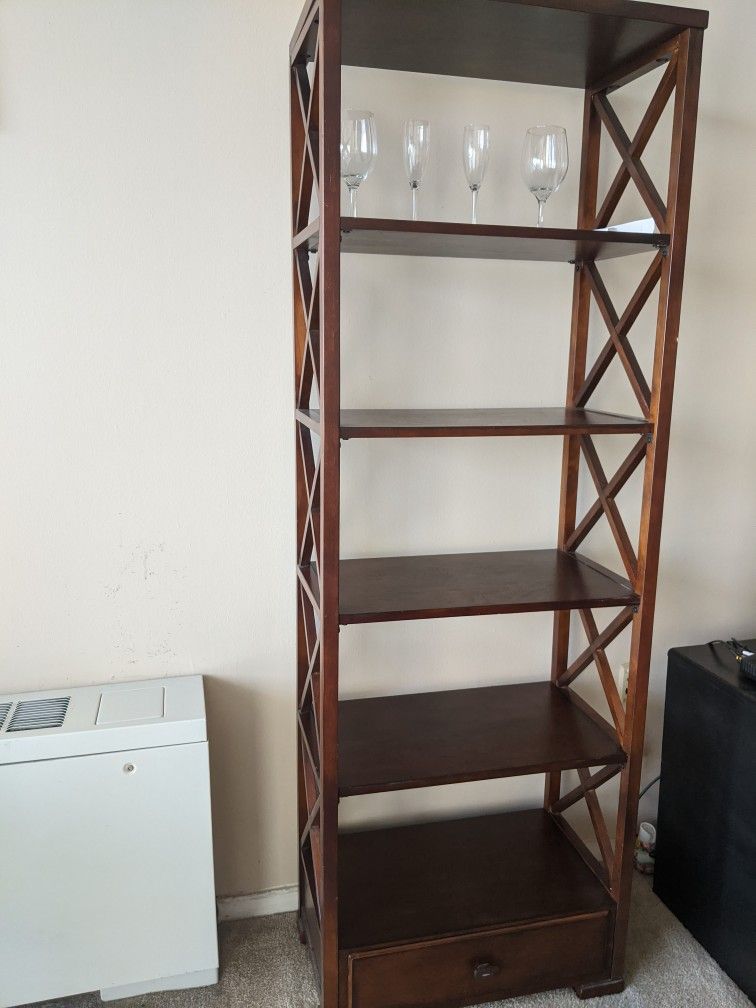 MOVING SALE - Sturdy Wooden Bookshelf Rack