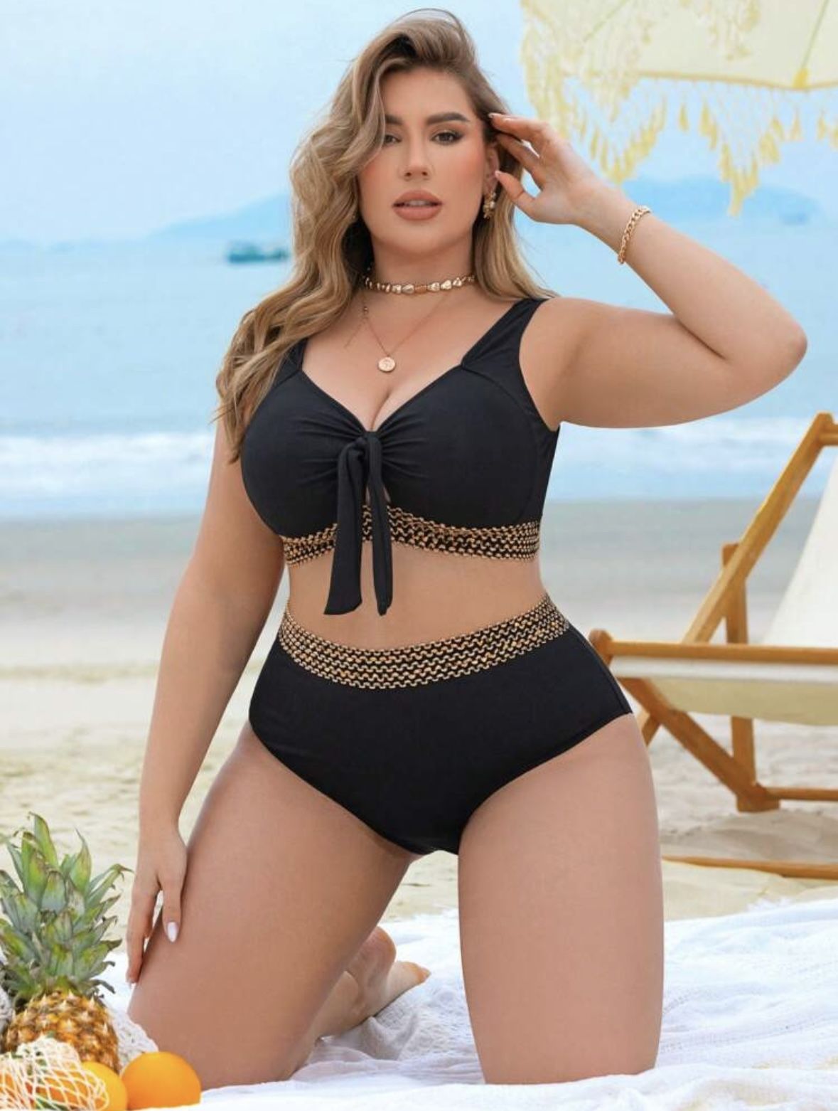 Swim Top & High-Waisted Shorts Swimsuit
