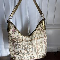Coach Tattersall Graffiti Convertible Hobo.