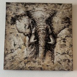 Elephant Art Wall Print Canvas Print 