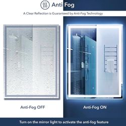 MIR100A-3648 Pax 36 in. W x 48 in. H Large Rectangular Frameless Antifog Front/Back-Lit Wall Bathroom Vanity Mirror with Smart Touch Brand New