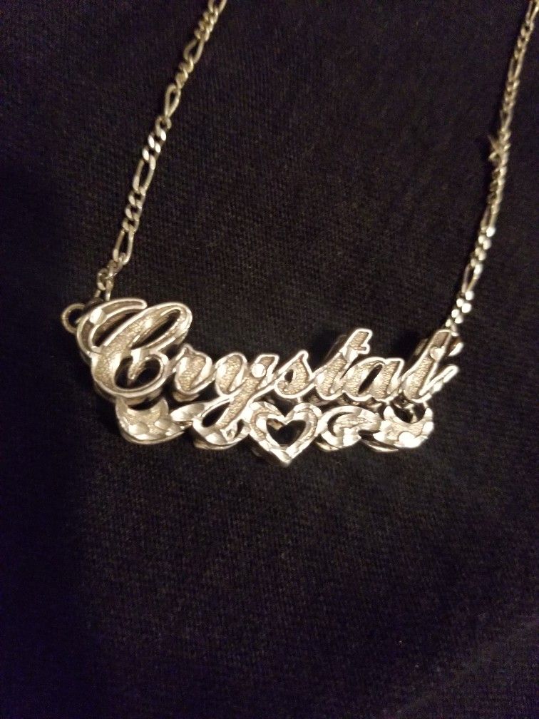 Jewelry 925 Silver Chrystal Necklace 