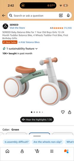 New Baby Balance Bike