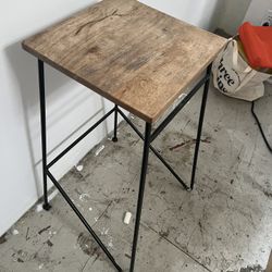 Set 2 Stools Wood And Metal 