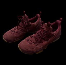 Nike LeBron 13 Low Premium 'Team Red Gum' sneaker suede Basketball Shoes Size 14