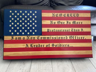 Custom wood American flag shelf 35”x 20”x4”