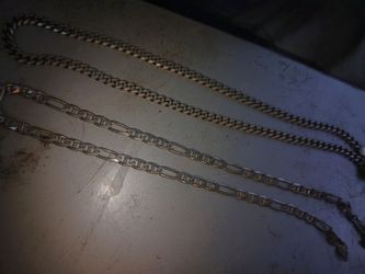 2 sterling silver necklaces heavy