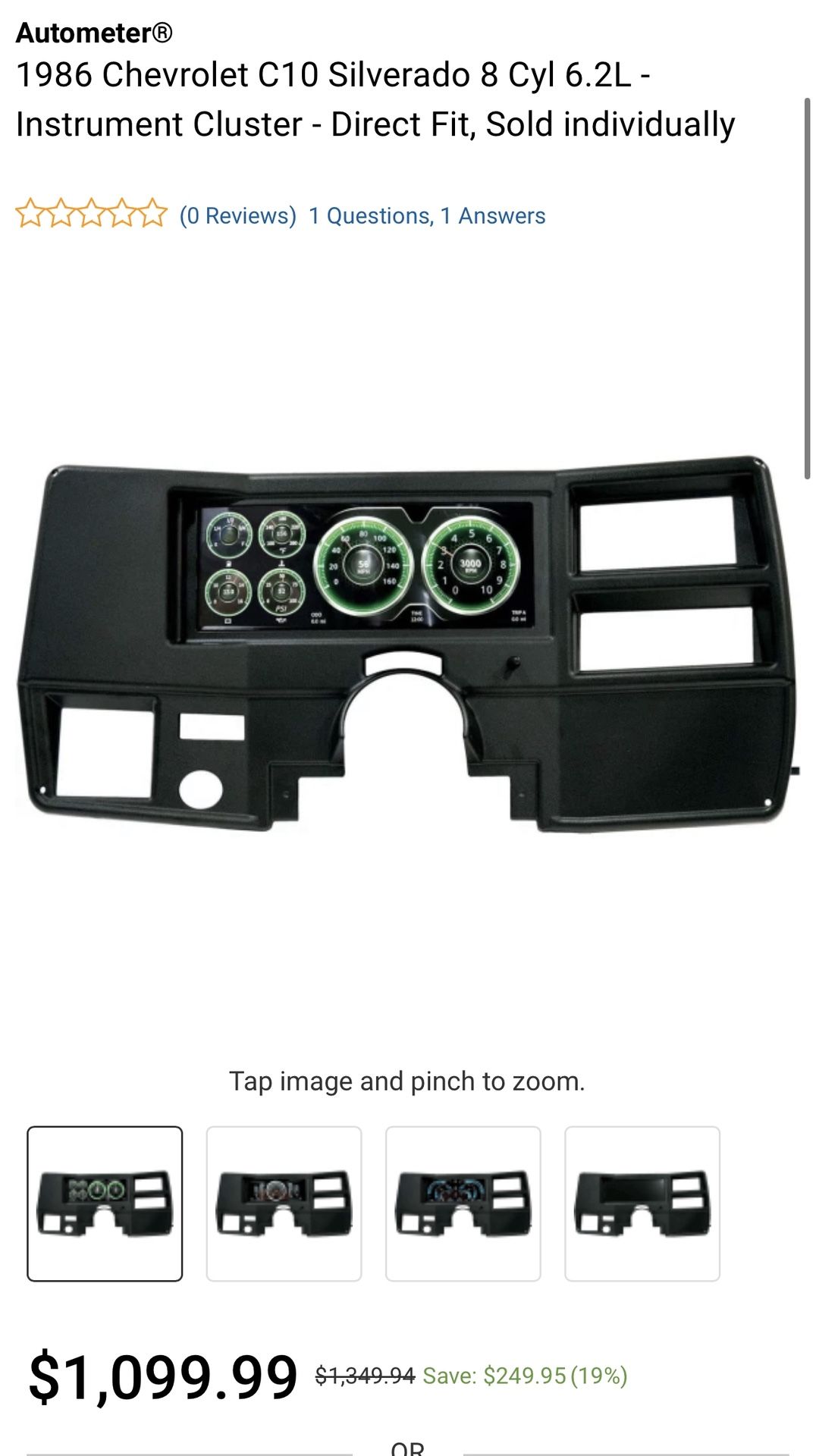 Autometer Digital Dash C10 73-87