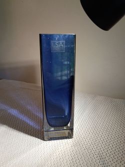 Cobalt Blue/ clear bottom "POLAND" VASE