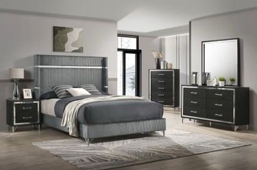 Modern Gray & Black Bedroom Furniture Set starting at $599| finance available