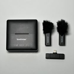 Lewinner 2 Pack Wireless Lavalier Microphones Only For Iphone/Ipad - Black