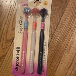 3 Sided Toothbrush with Soft bristles for Adults, fine bristles for Couples, Pregnant Women, Family Pack, Gum Protection, Tongue Cleaning, Three-Head 