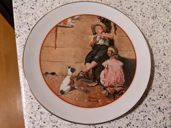 Norman Rockwell 1982 Plate Young Love Vintage Collectible Porcelain 
