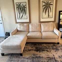 Clean Beige Plush Sofa! 