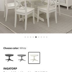 IKEA White Round INGATORP Table Only 