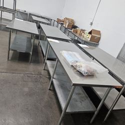 Stainless steel tables.  Various sizes.