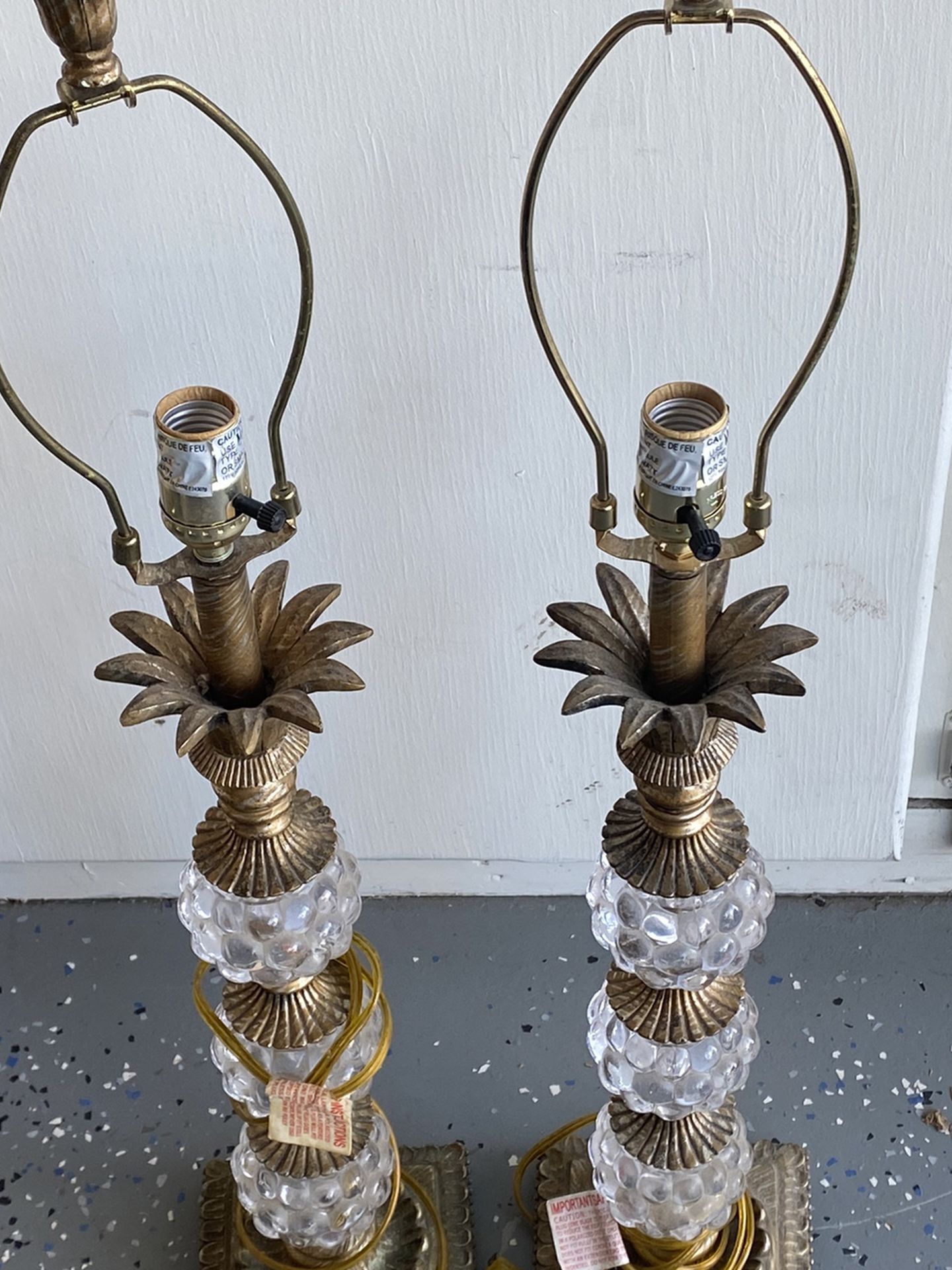 2 Vintage Crystal Lamps