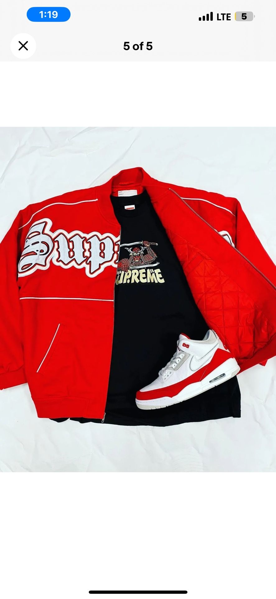 Supreme Twill Old English varsity jacket Size Medium Brand New