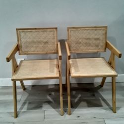2 Bamboo Material  New ones Chairs 