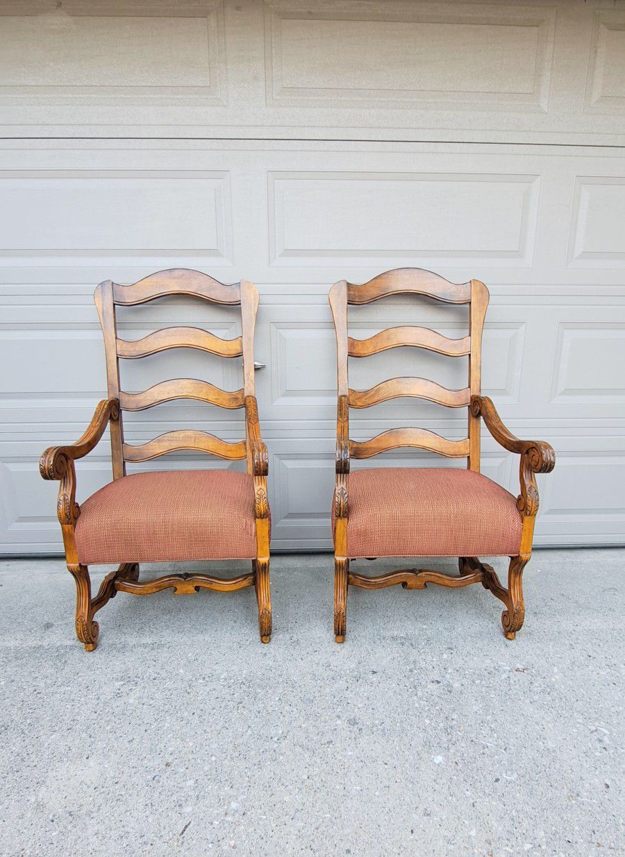 Vintage Pair of Wood Carved Chairs