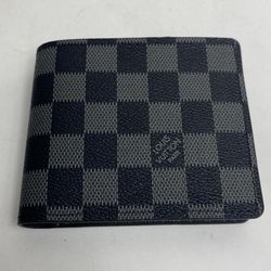 Men’s Black Checkered Folded Wallet